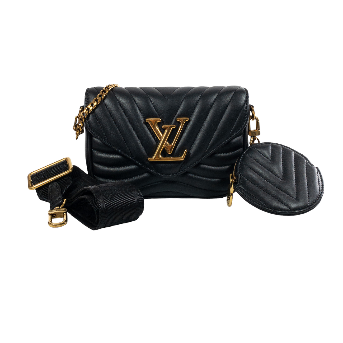 Louis Vuitton Black Quilted Wave Pochette