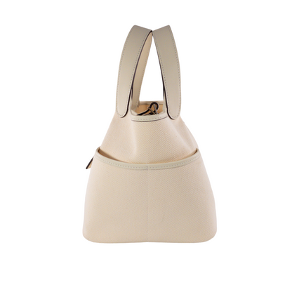 Hermes Cargo Picotin 18 Nata Toile PHW