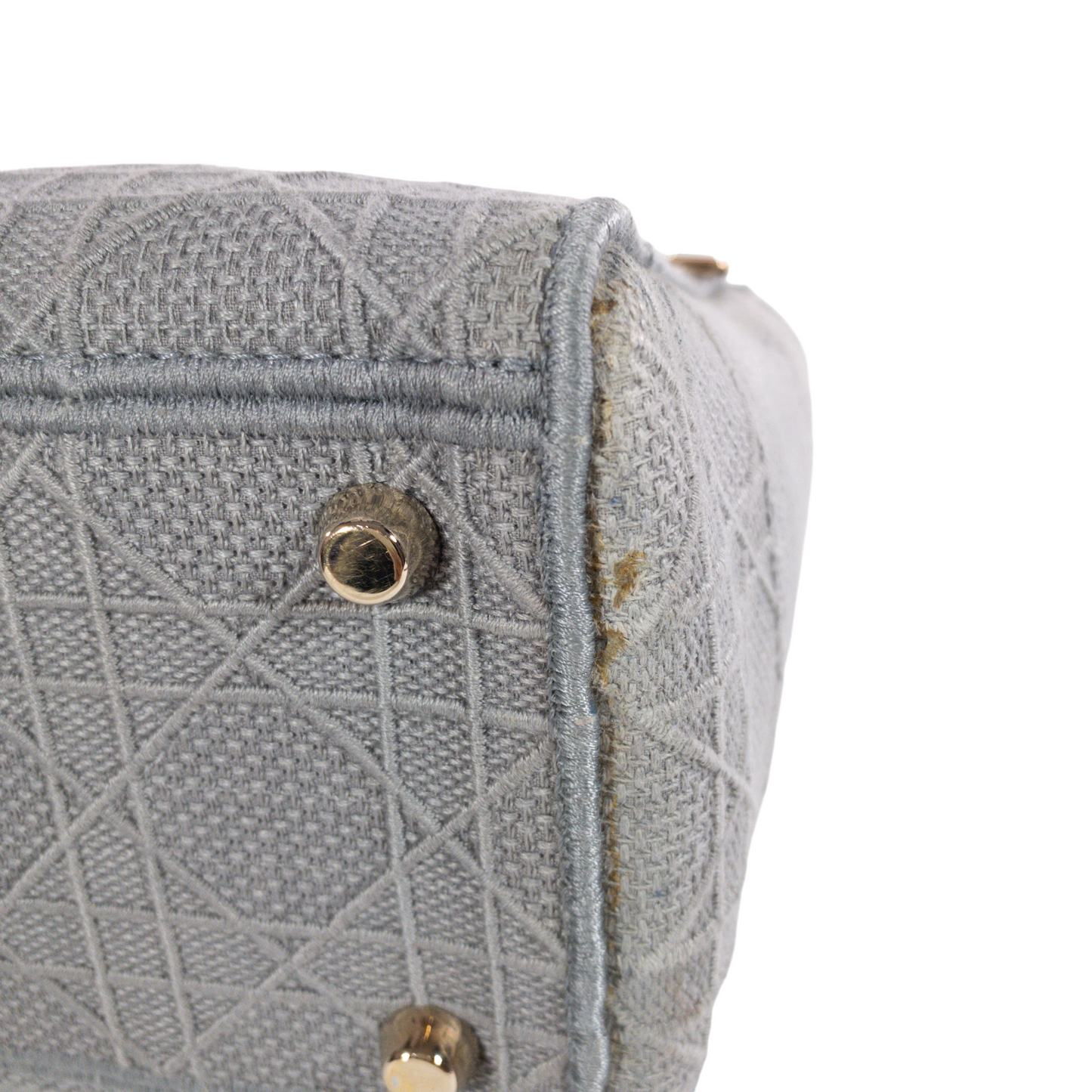 Dior Gray Embroidered Canvas Lady D-Lite