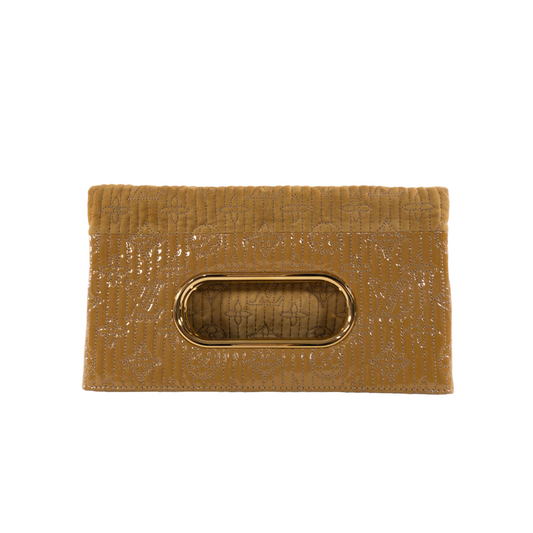 Louis Vuitton Suede Safran Afterdark Fold-Over Clutch