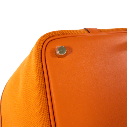 Hermes Cargo Picotin 18 Orange Toile GHW