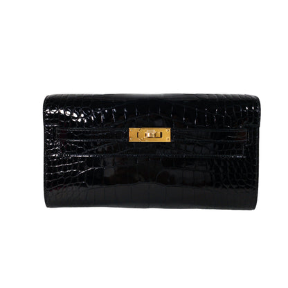 Hermes Kelly To Go Black Alligator GHW