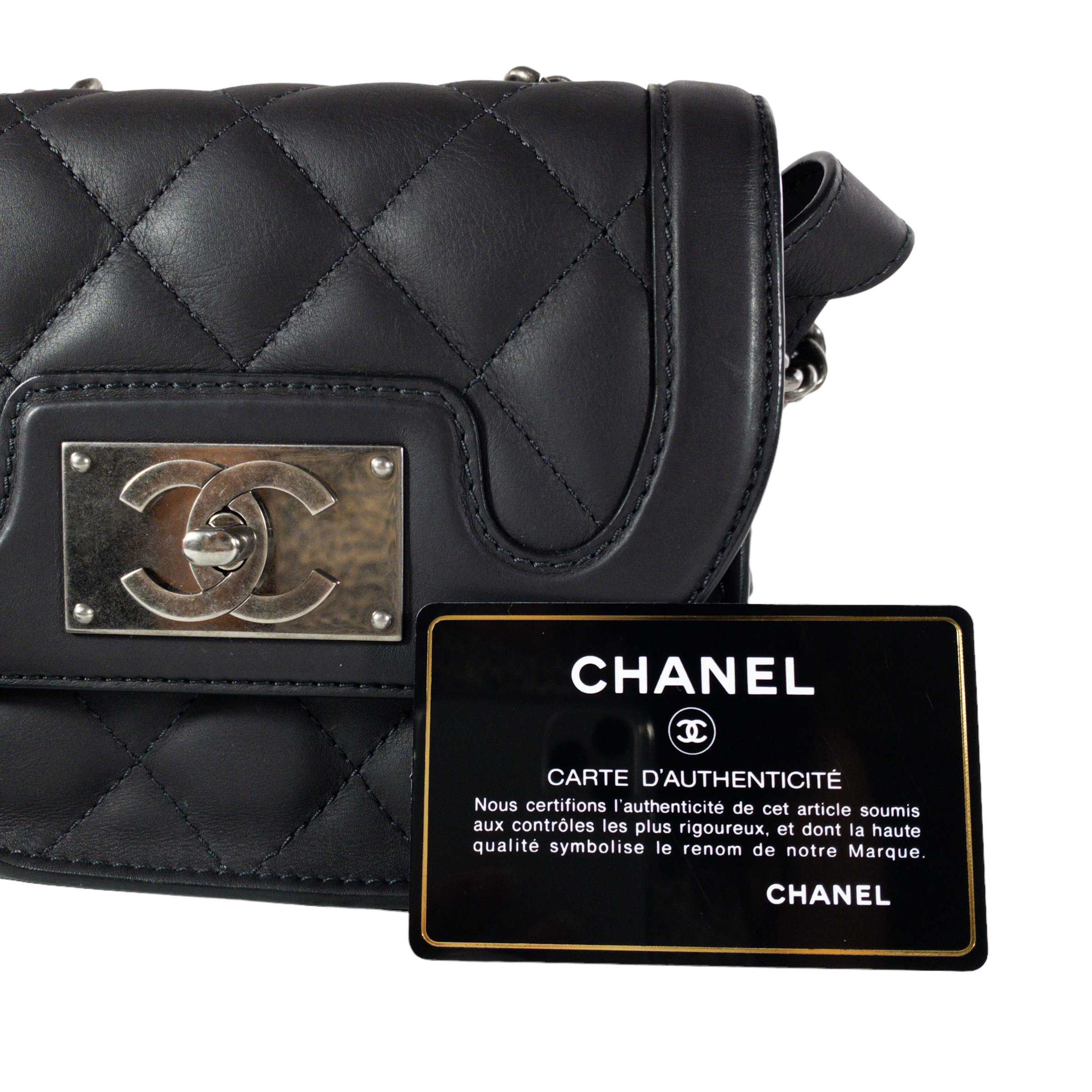 Chanel Charcoal Gray Paris-Salzburg Mini Flap Bag