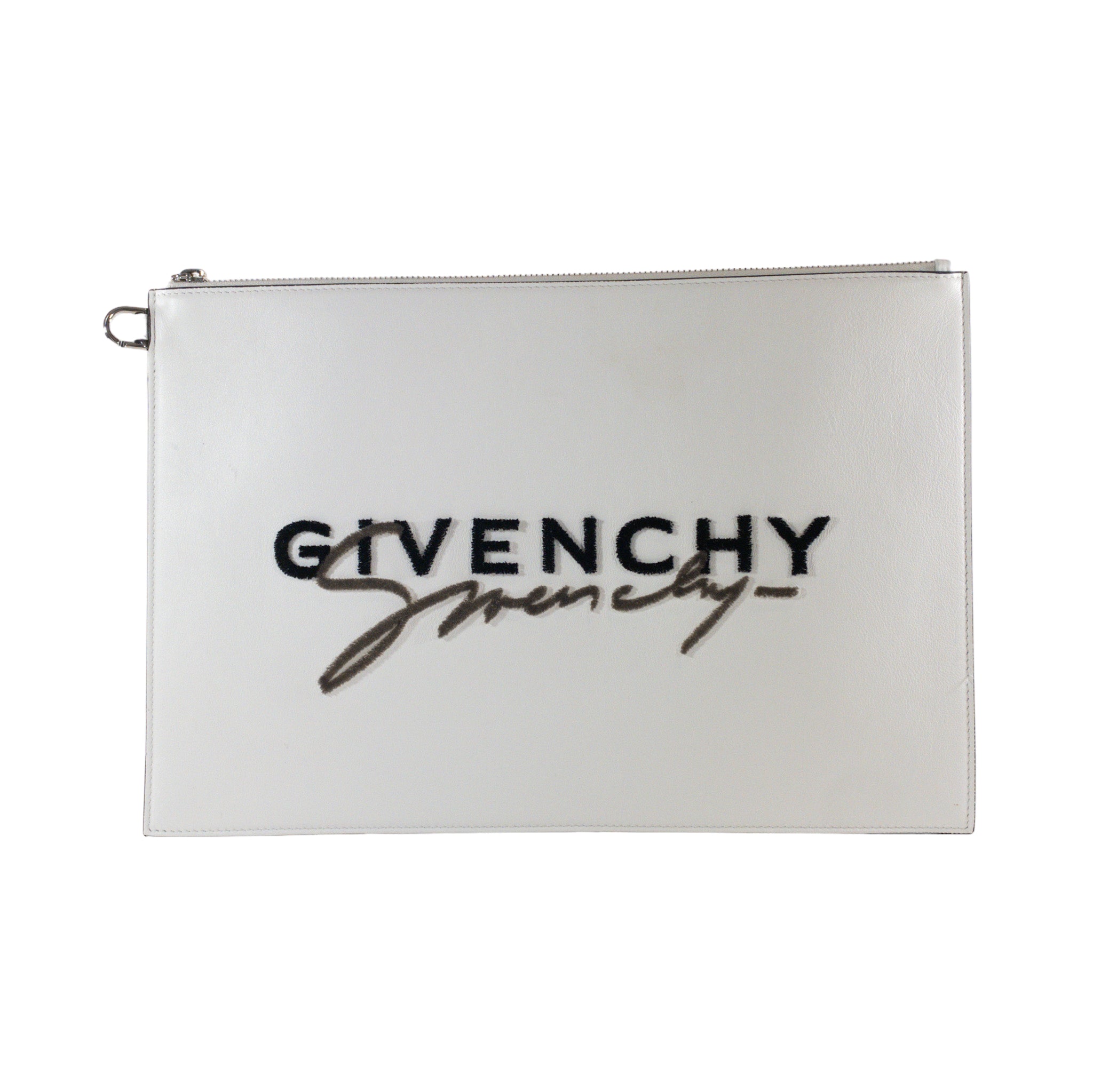 Givenchy White Leather Clutch