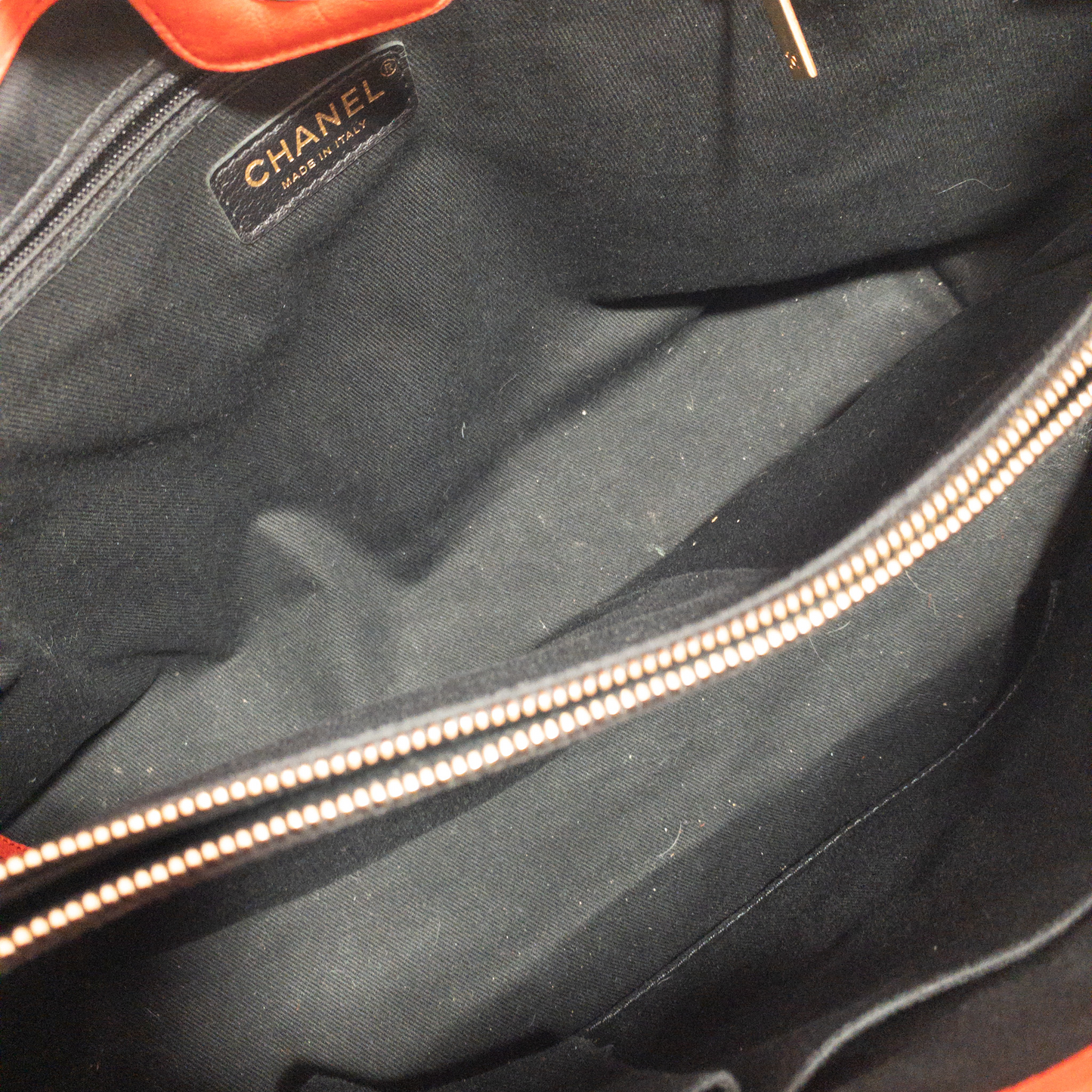 Chanel Bright Red Chevron Shopper Tote GHW