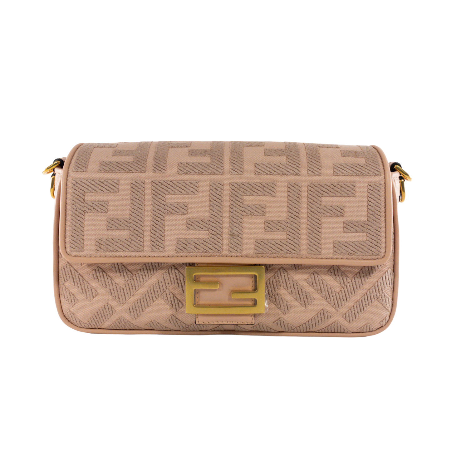 Fendi Blush Zucca Canvas Baguette