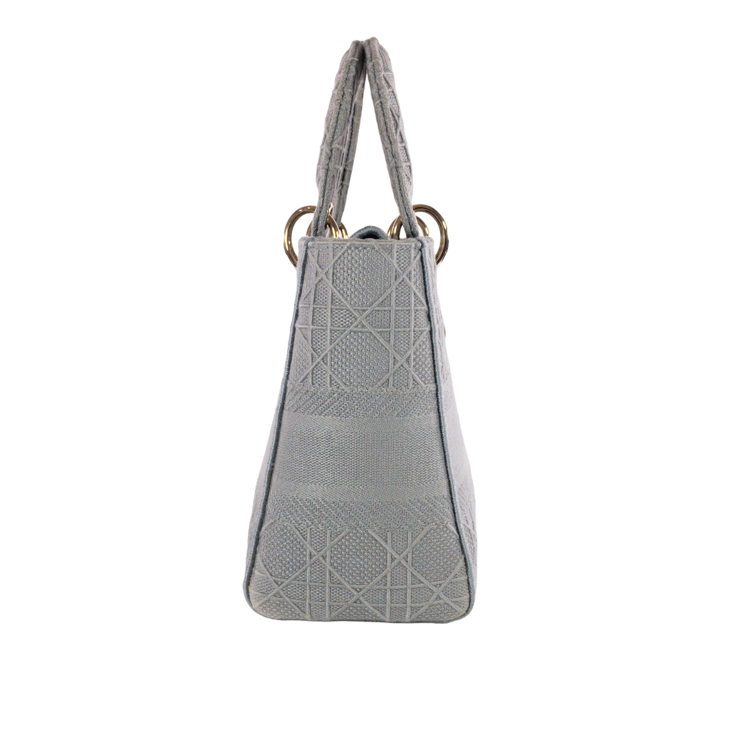 Dior Gray Embroidered Canvas Lady D-Lite