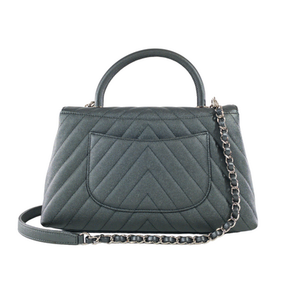 Chanel Metallic Graphite Medium Coco Handle SHW