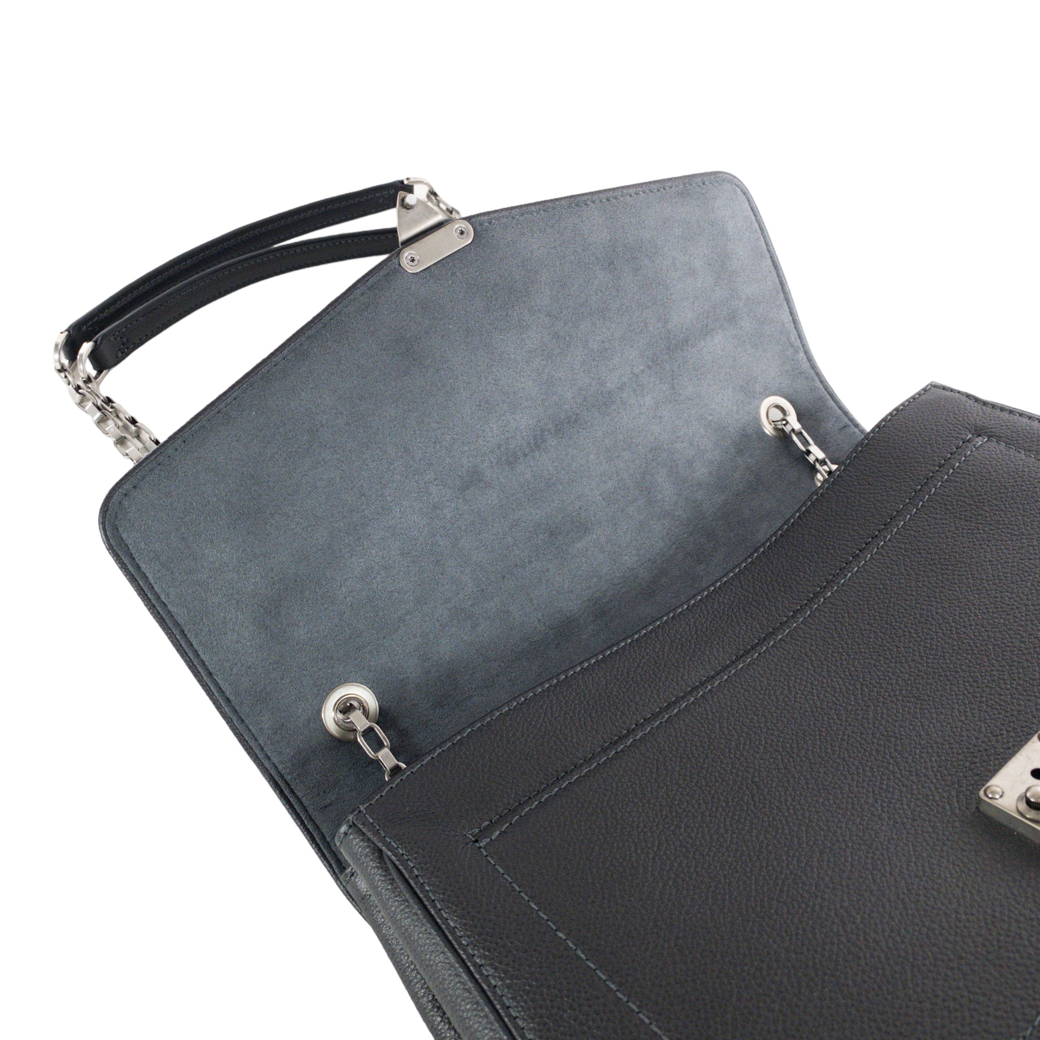 Louis Vuitton Graphite Metallic Saint Germain Studded Flap Bag