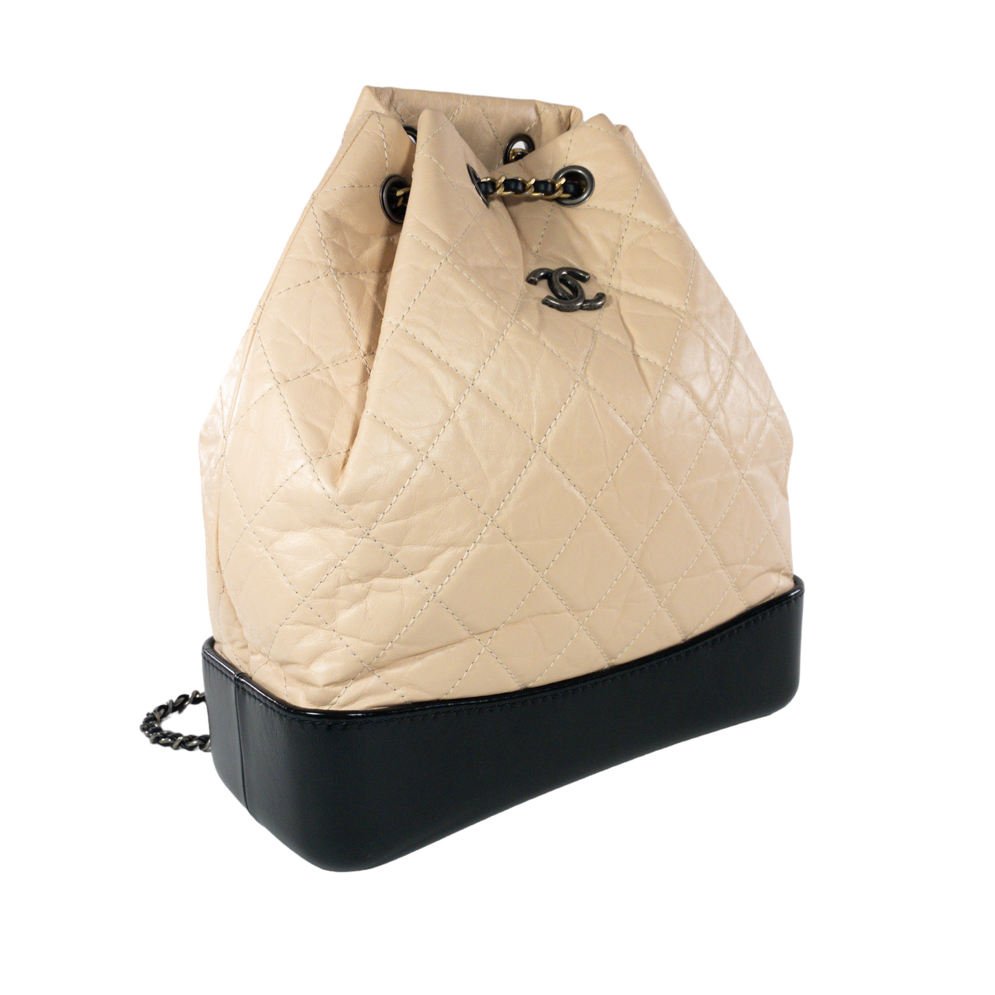 Chanel Beige Bicolor Gabrielle Backpack