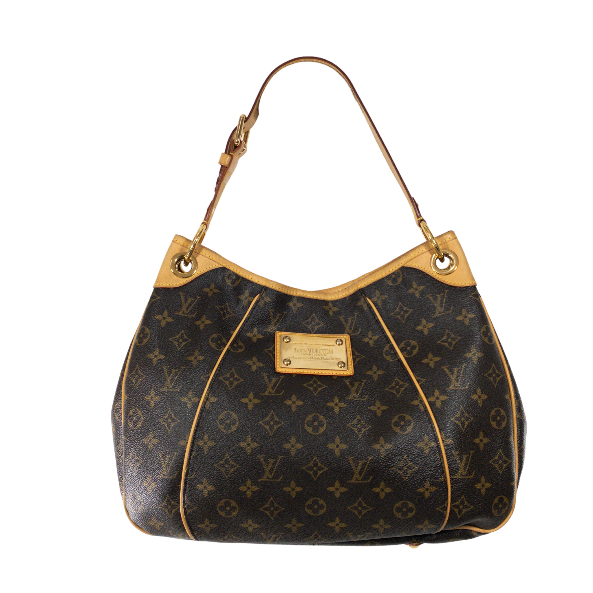 louis vuitton with gold plate on front