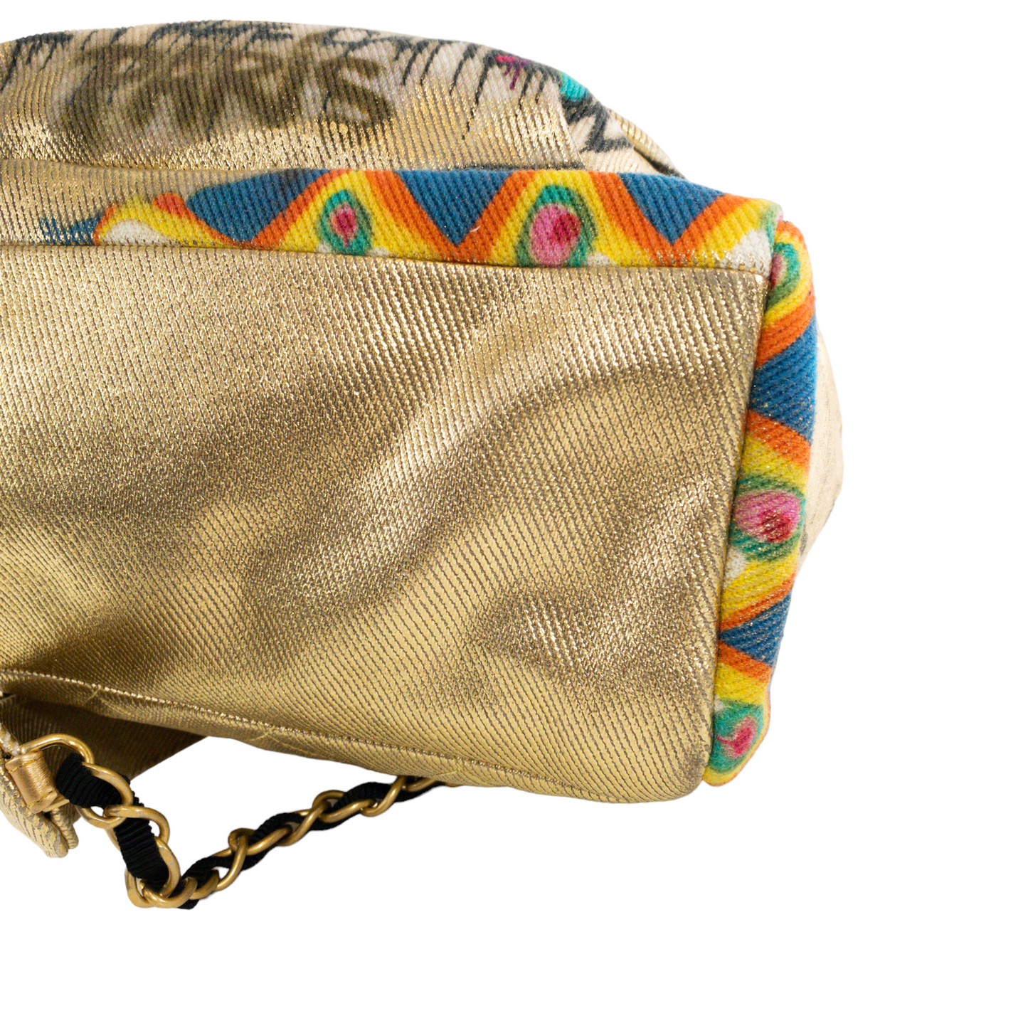 Chanel Gold Graffiti Canvas Backpack