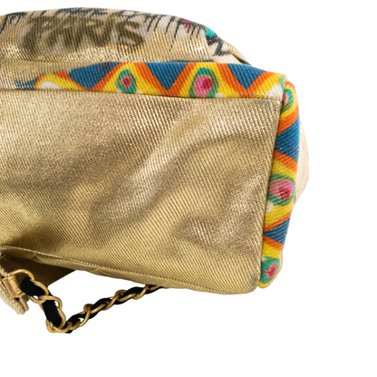 Chanel Gold Graffiti Canvas Backpack