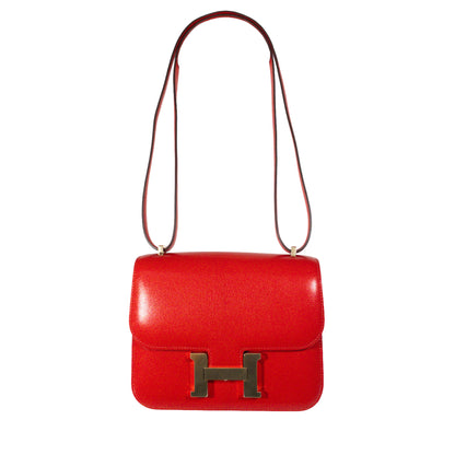 Hermes Rouge de Couer Chevre  Constance 18cm