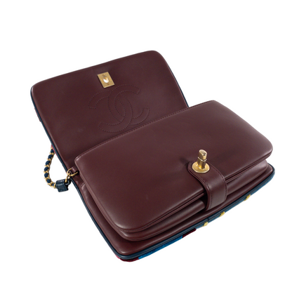 Chanel Camellia Velvet Patchwork Flap