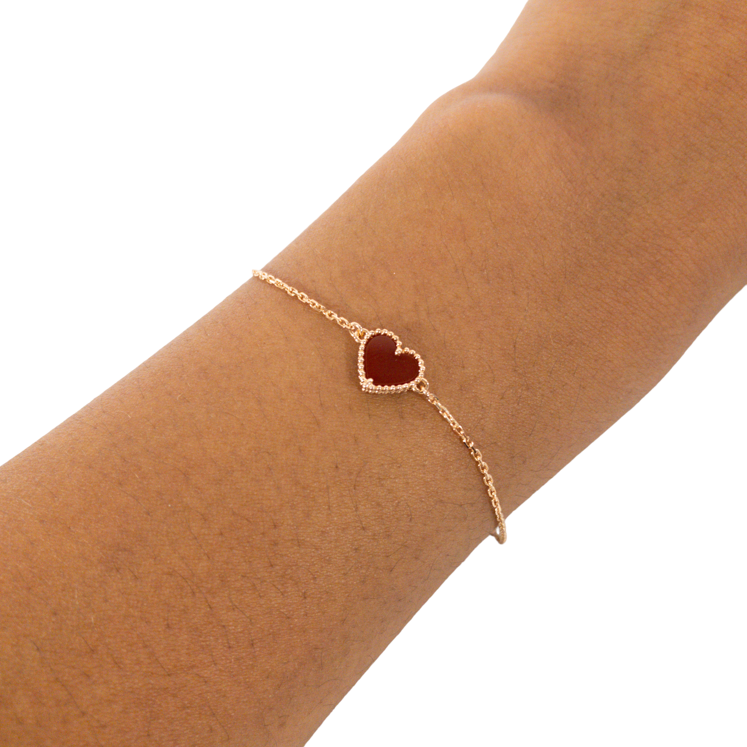 Van Cleef & Arpels 18k Pink Gold Carnelian Slice Bracelet