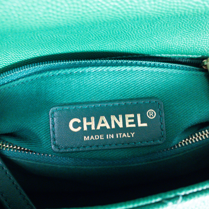 Chanel Medium Coco Handle Green Caviar GHW