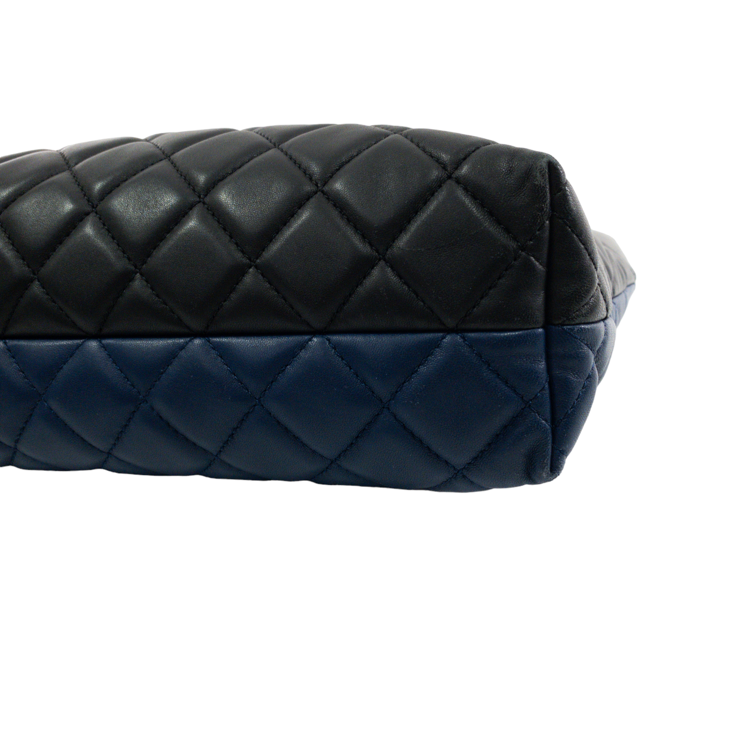 Chanel Navy/Black Quilted Lambskin Shopper Tote RHW