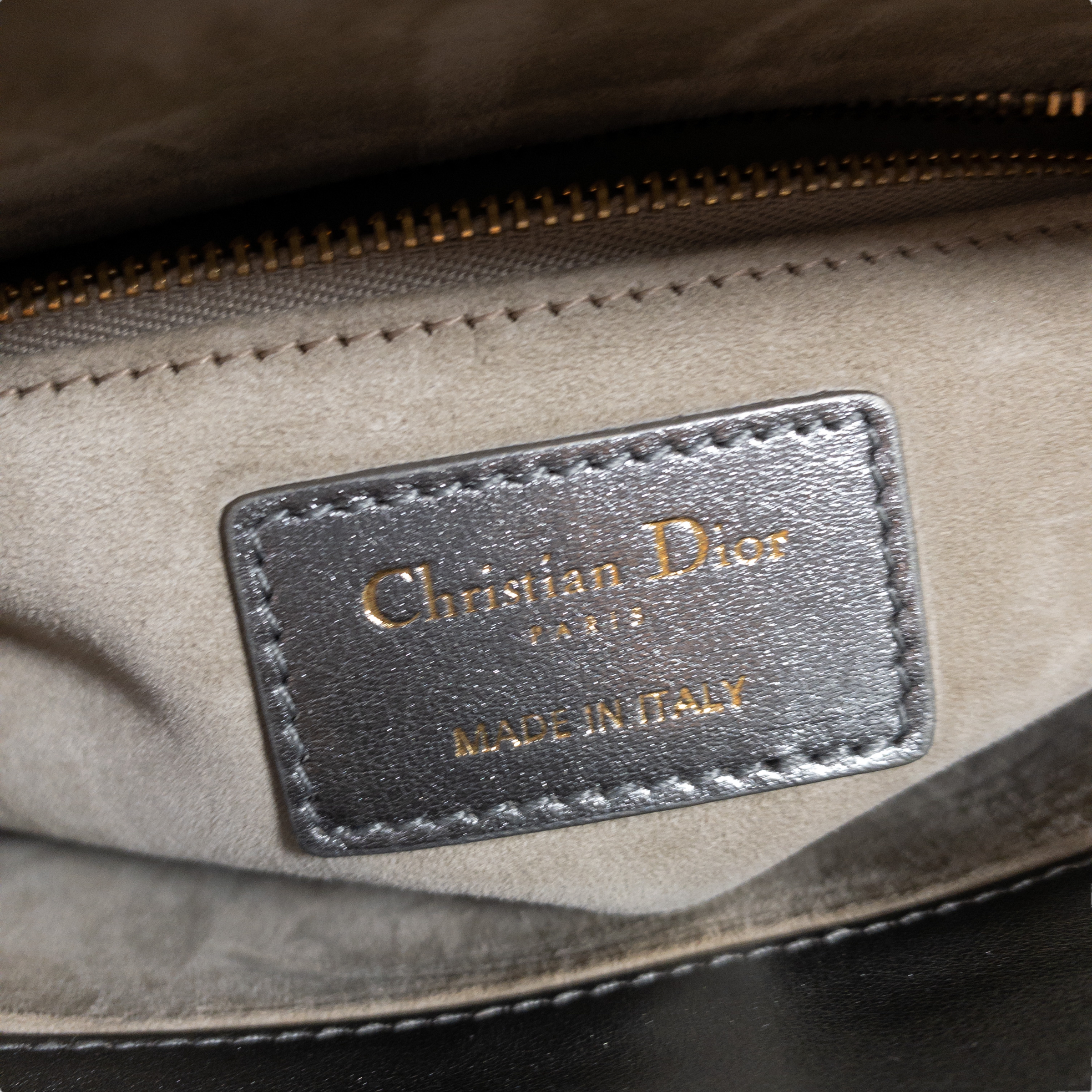 Dior Silver Metallic Small Lady Dior GHW