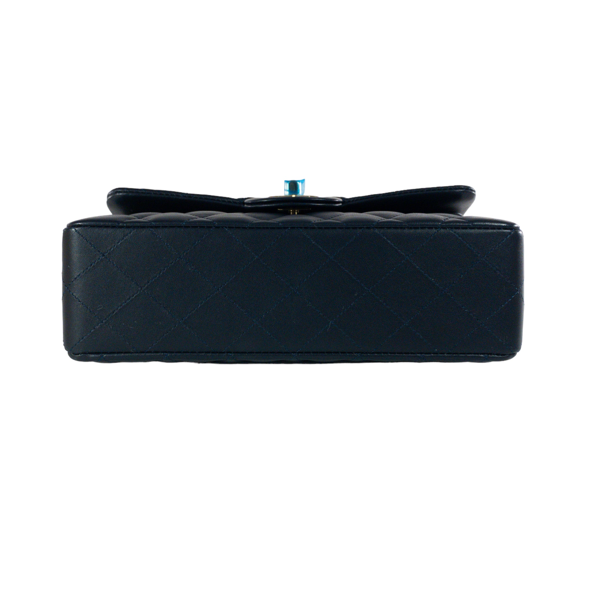 Chanel Navy Lambskin Small Classic Flap GHW