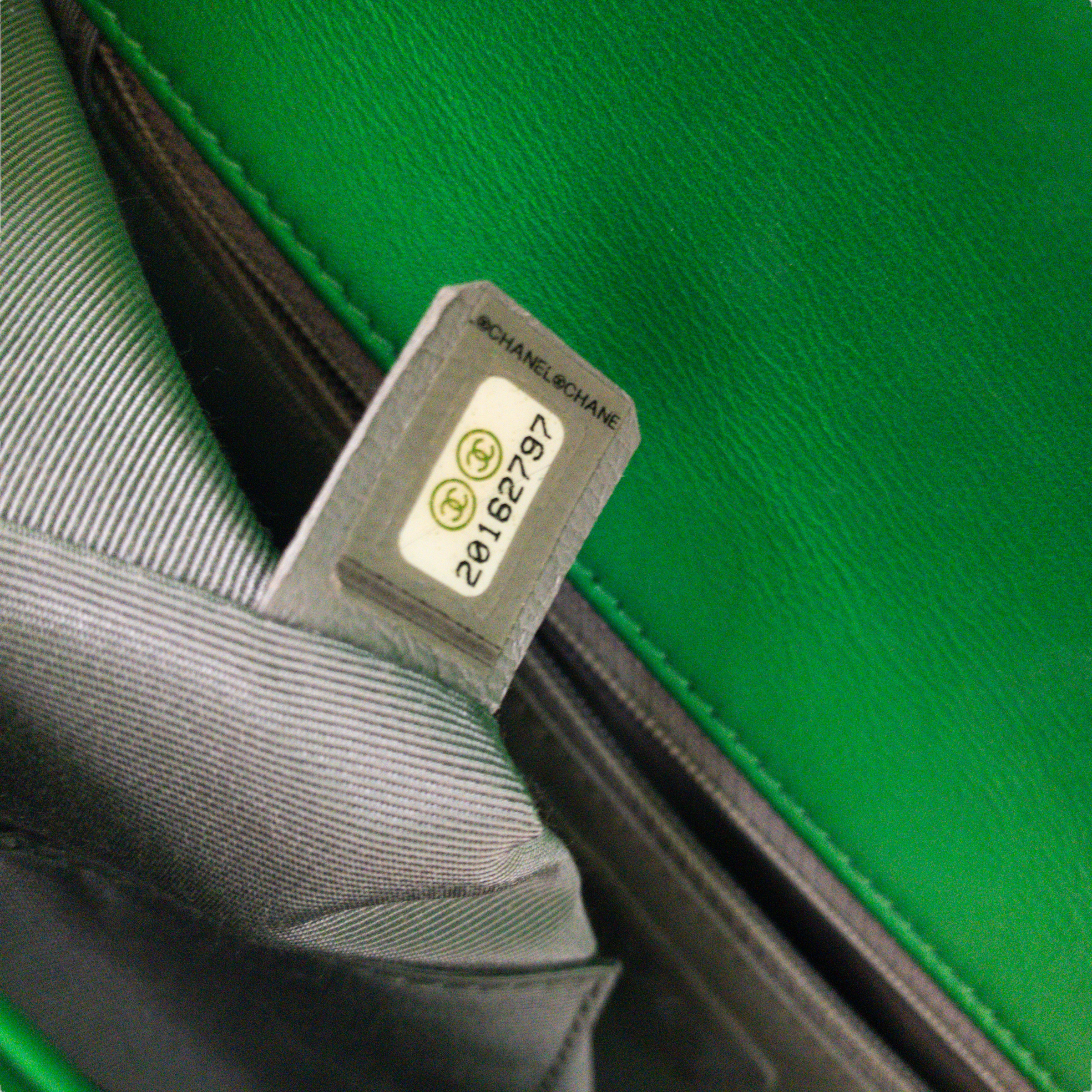 Chanel Metallic Green Large Boy Bag RHW