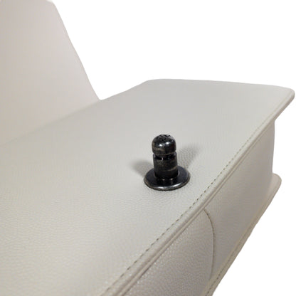 Chanel White Caviar Medium Boy RHW