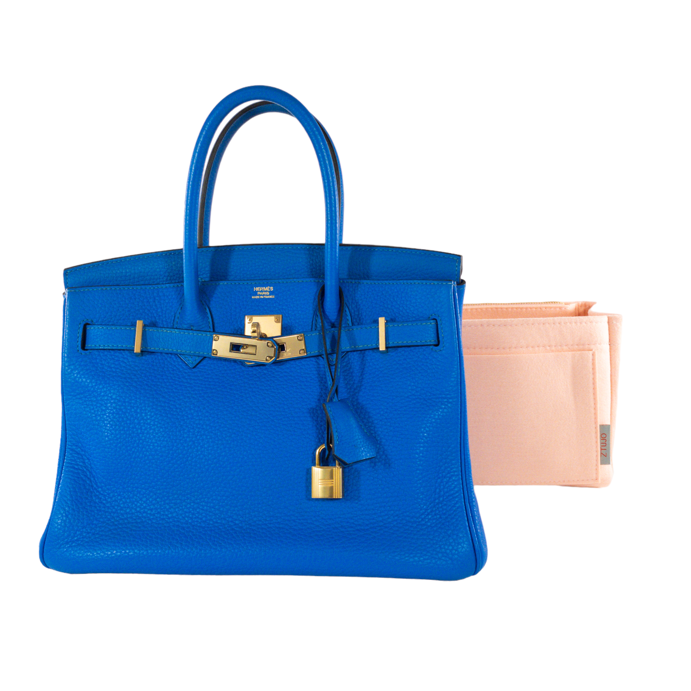 Hermes Blue Hydra Clemence Birkin 30cm GHW
