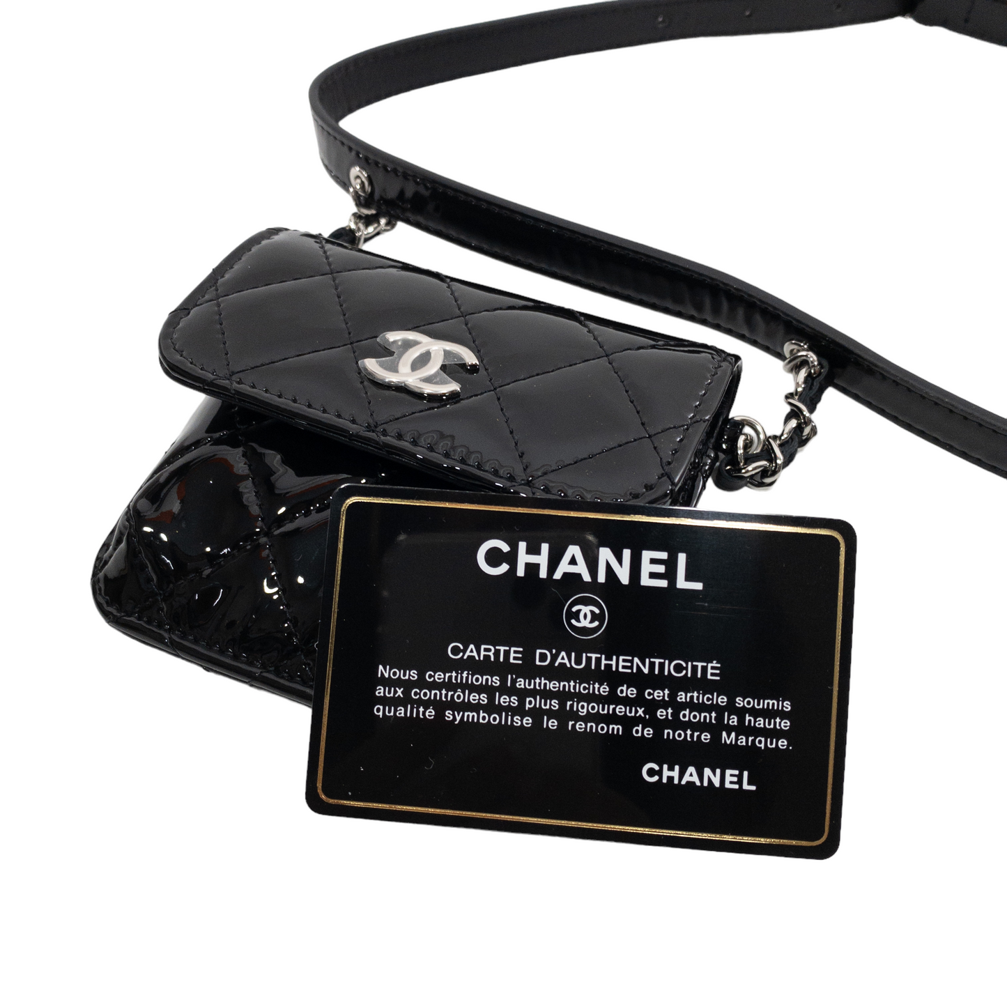 Chanel Double Pocket Patent Belt Bag