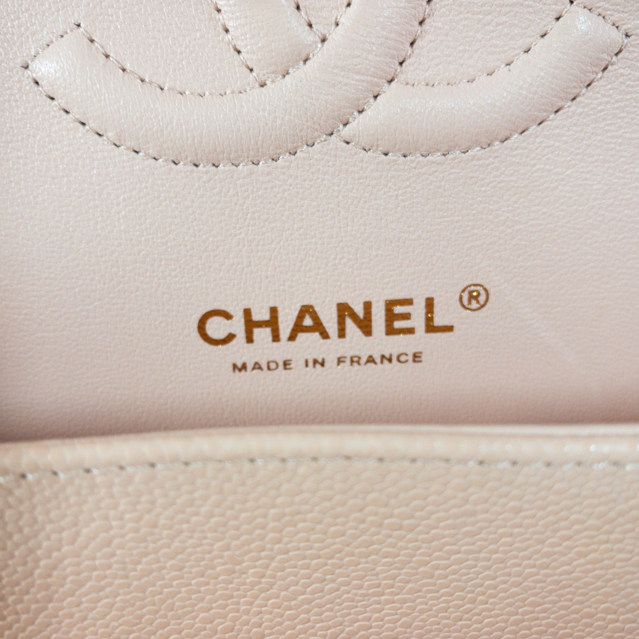 Chanel Peach Caviar Medium Flap GHW