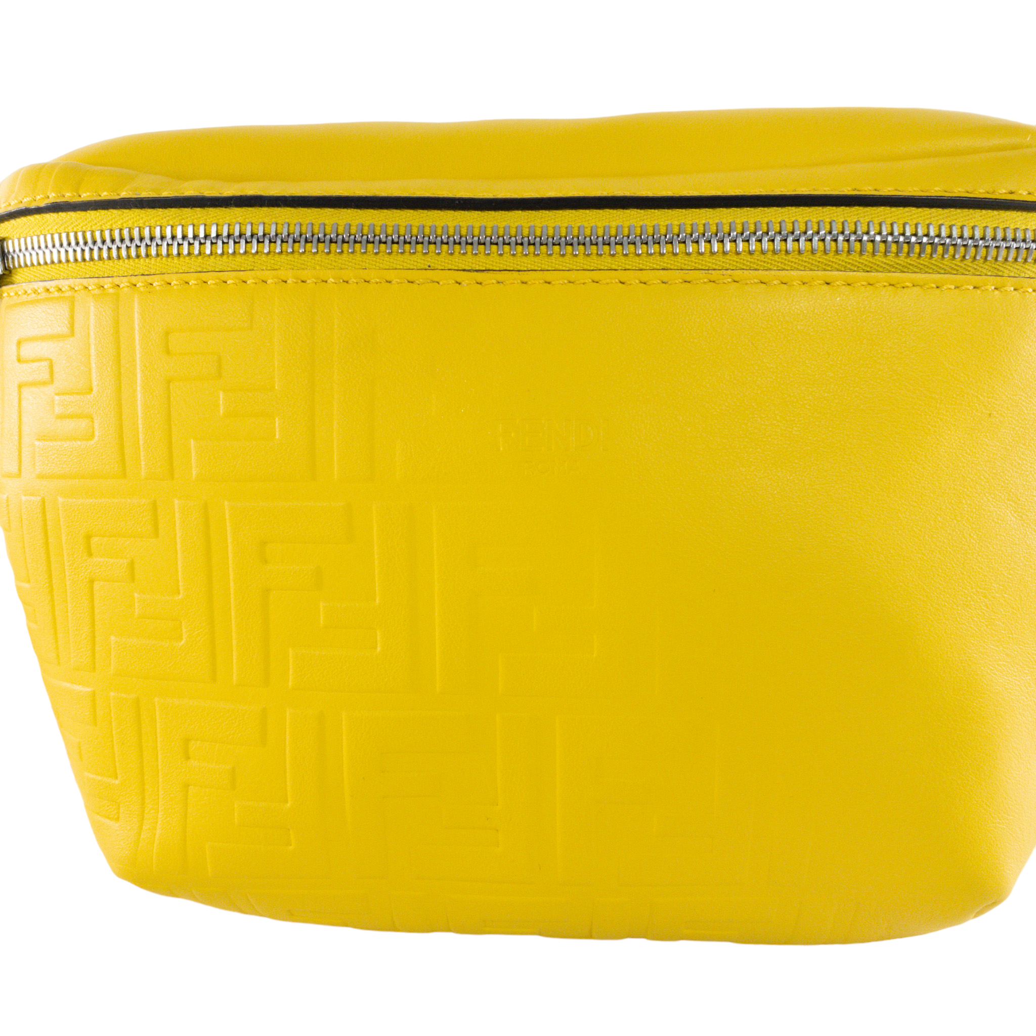 Fendi Yellow Monogram Embossed Leather Bumbag