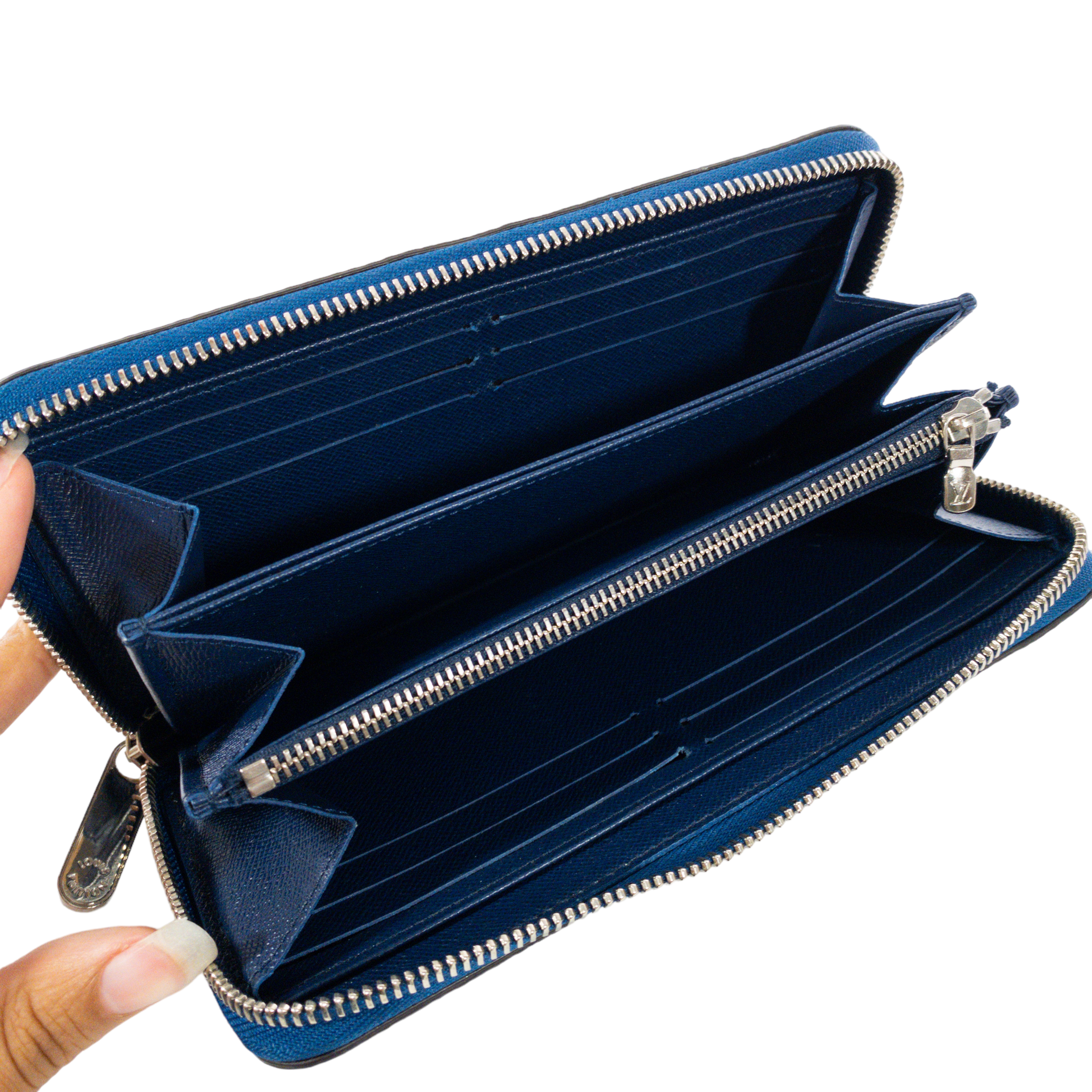 Louis Vuitton Blue Escale Speedy 30B and Matching Zippy Wallet - A