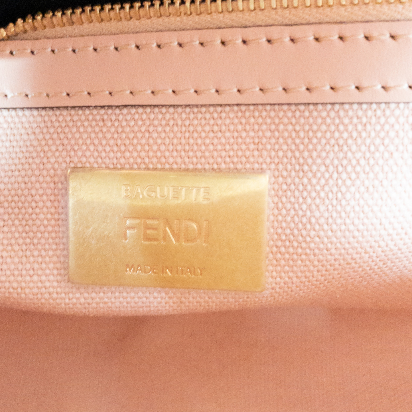 Fendi Blush Zucca Canvas Baguette