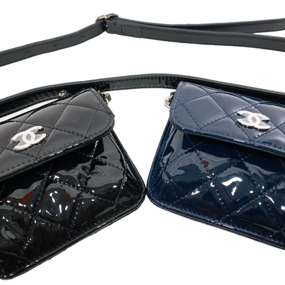 Chanel Double Pocket Patent Belt Bag