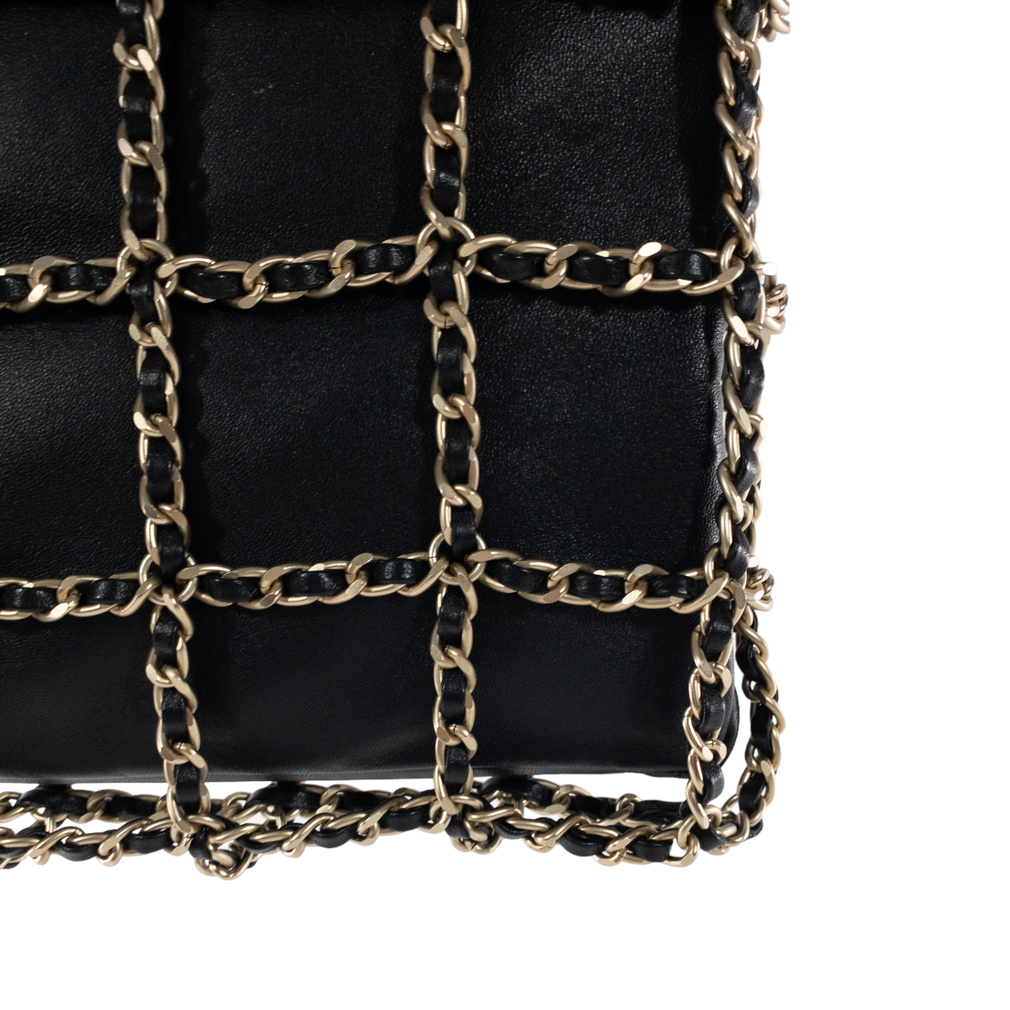 Chanel Woven Chain Frame Shopping Tote