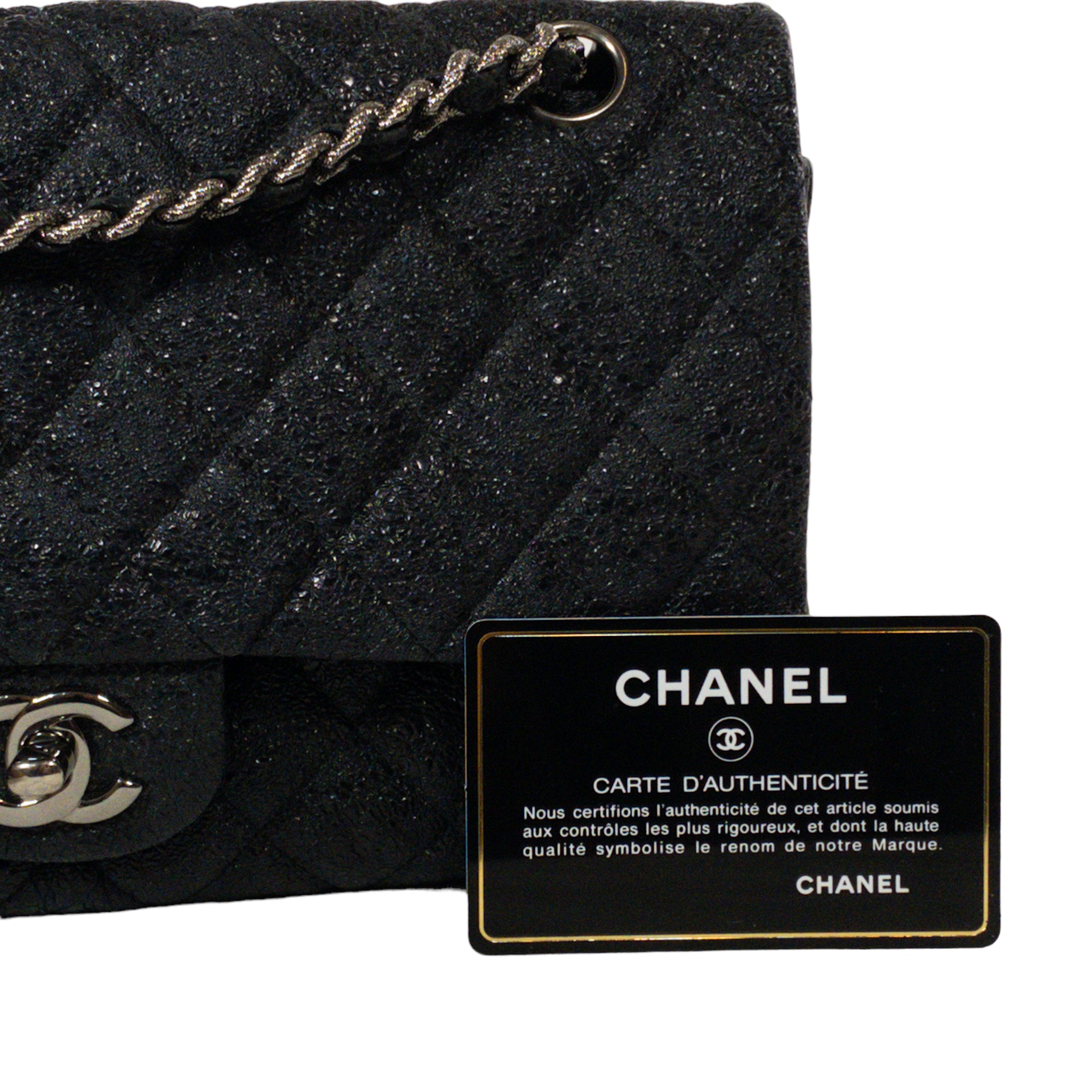 Chanel 12A Black Alligator Classic Double Flap Jumbo Gold Hardware