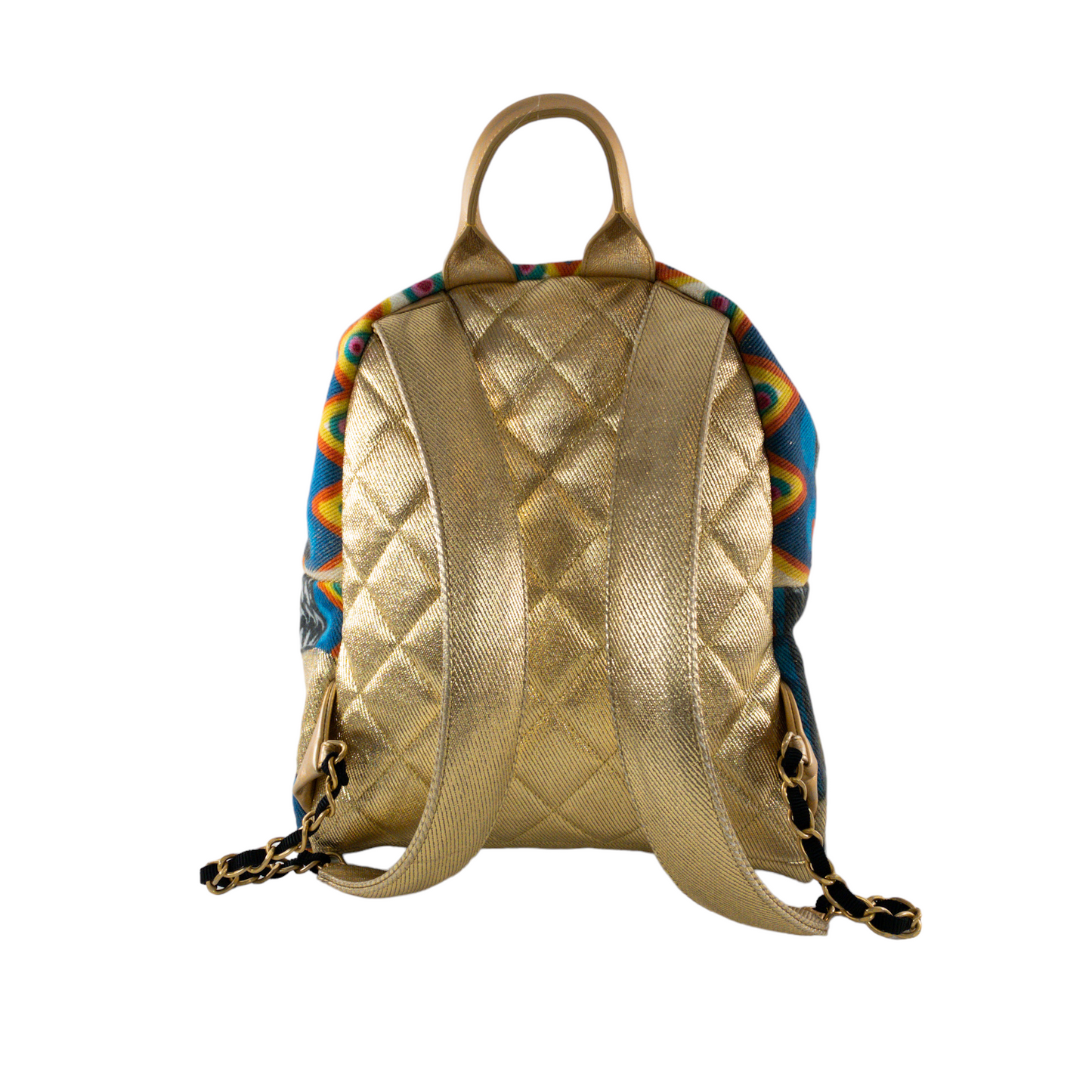Chanel Gold Graffiti Canvas Backpack