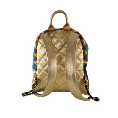 Chanel Gold Graffiti Canvas Backpack