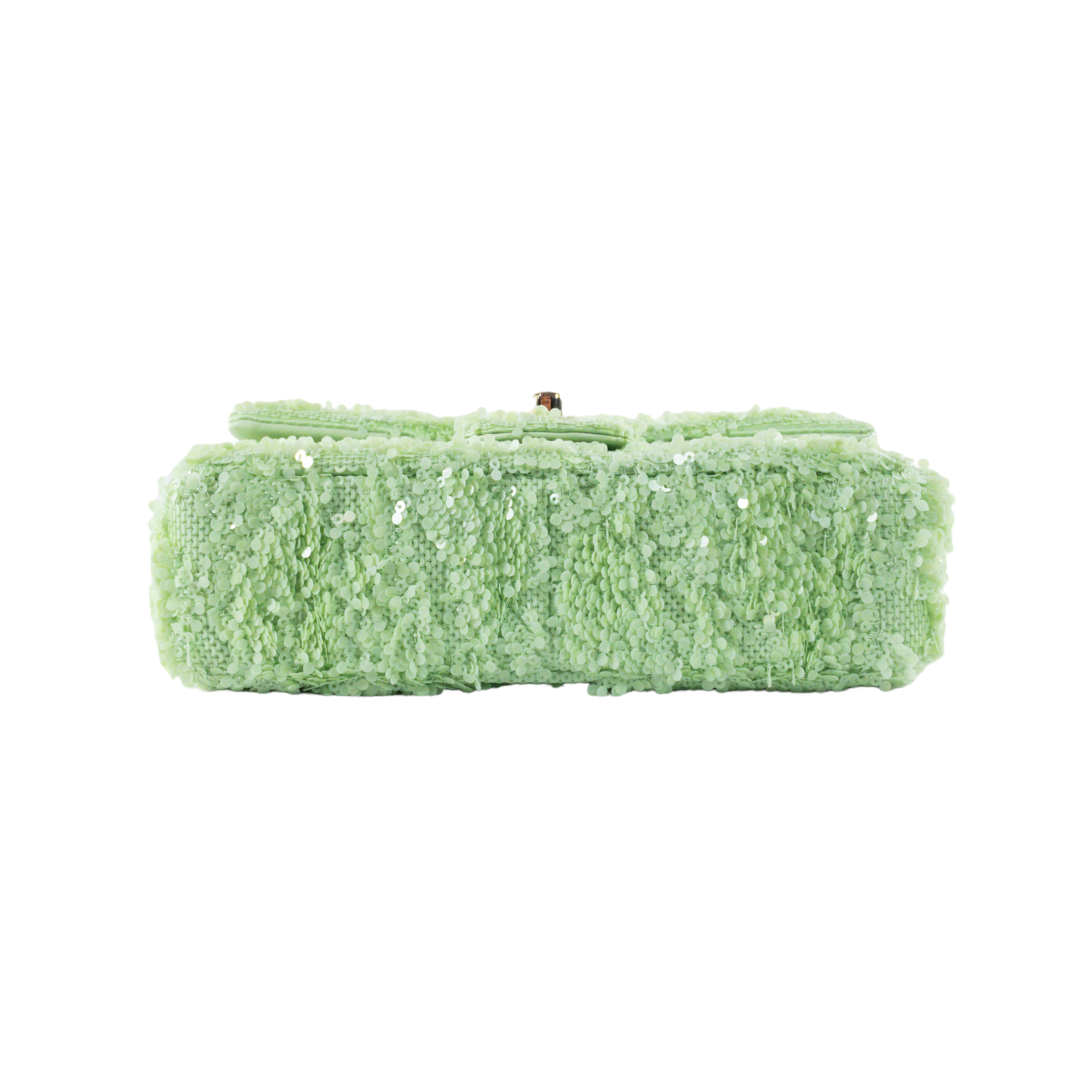 Chanel Green Mini Square Sequin Flap