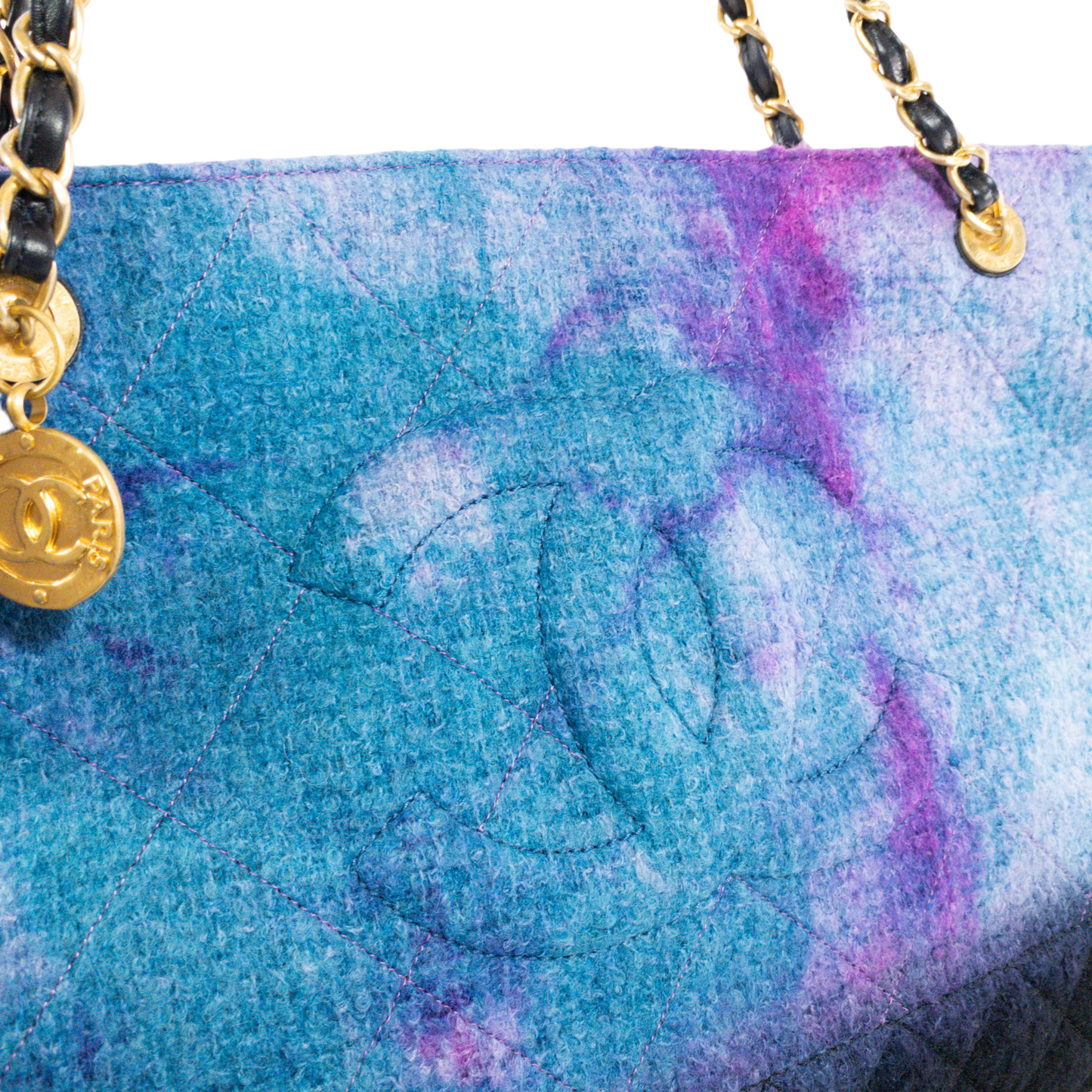 Chanel Watercolor Tweed Shopping Tote