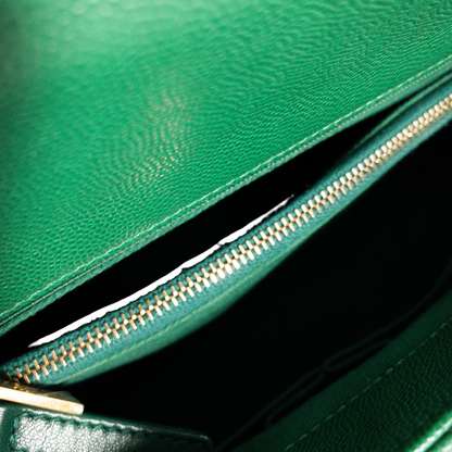 Chanel Medium Coco Handle Green Caviar GHW