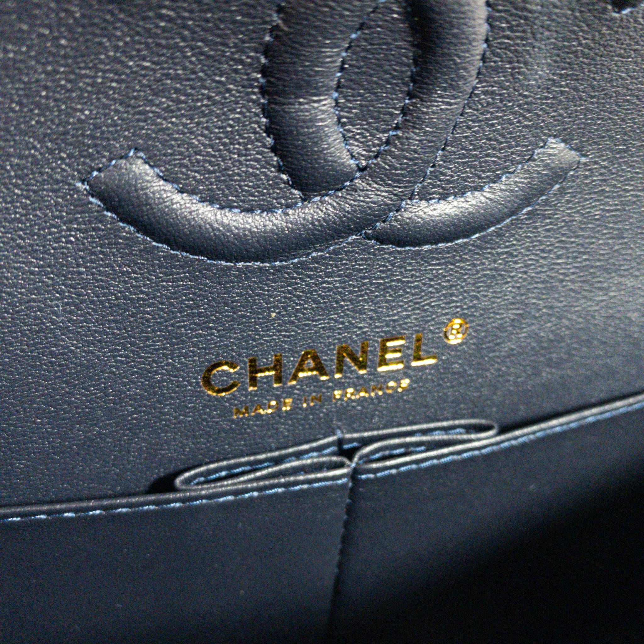 Chanel Navy Lambskin Small Classic Flap GHW