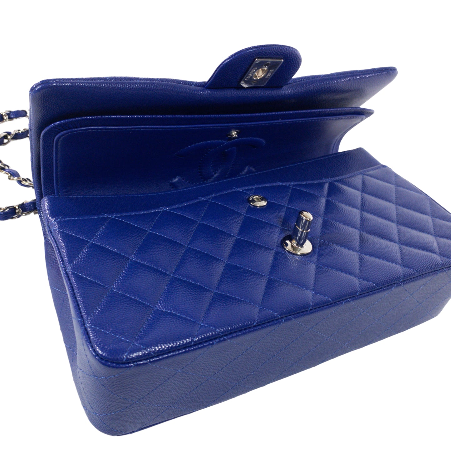 Chanel Royal Blue Caviar Medium Flap SHW