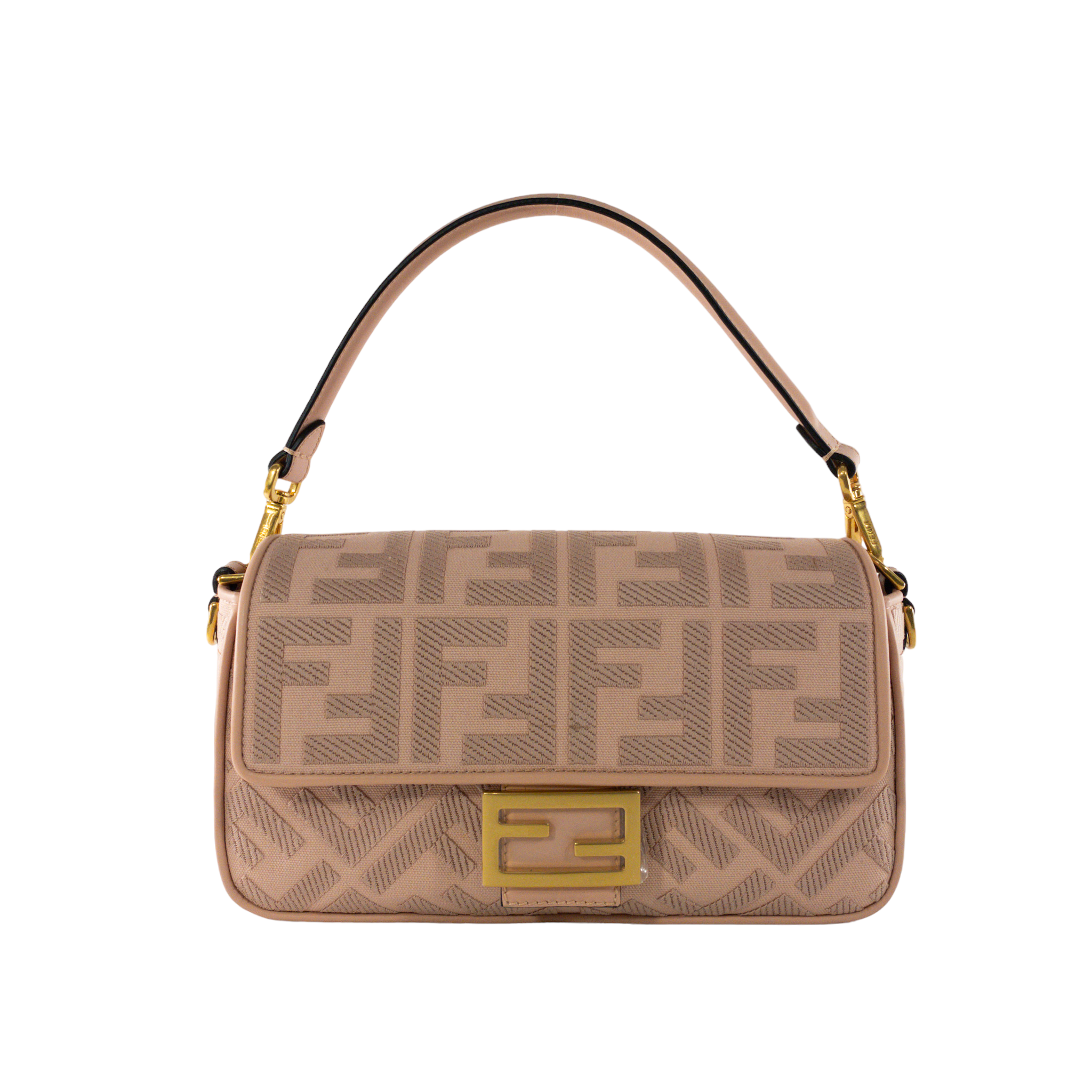 Fendi Blush Zucca Canvas Baguette