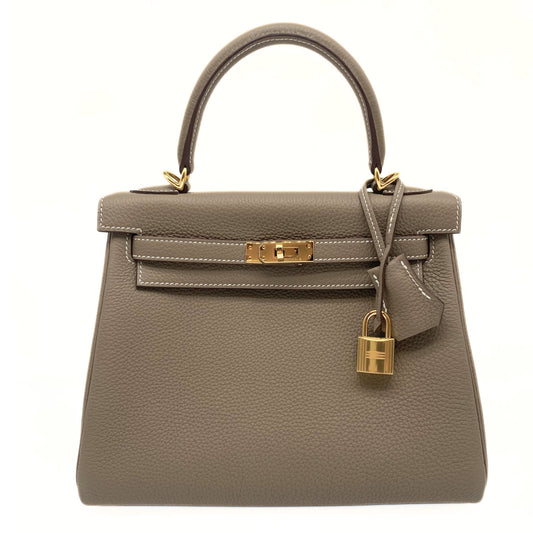Hermes Kelly 25 Etoupe Togo Gold Hardware