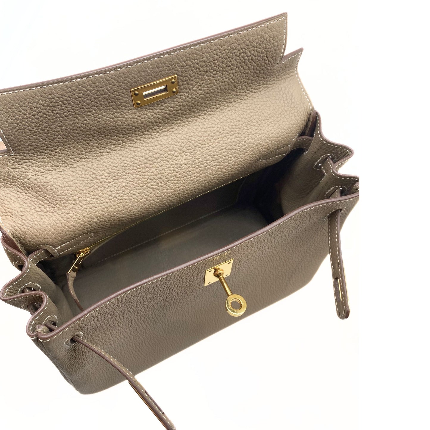 Hermes Kelly 25 Etoupe Togo Gold Hardware