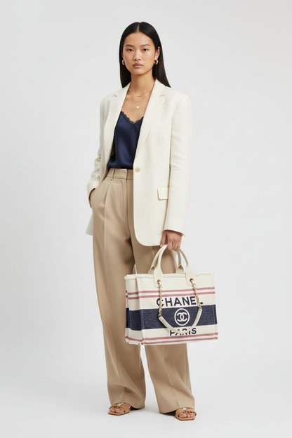 Model wearing Chanel Beige Deauville