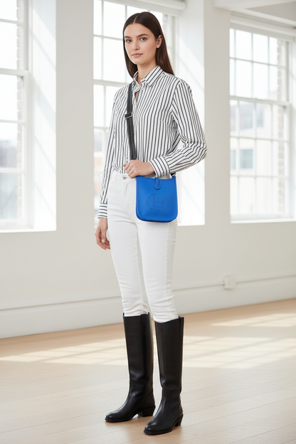 Hermes Evelyn TPM Blue hydra Clemence Crossbody