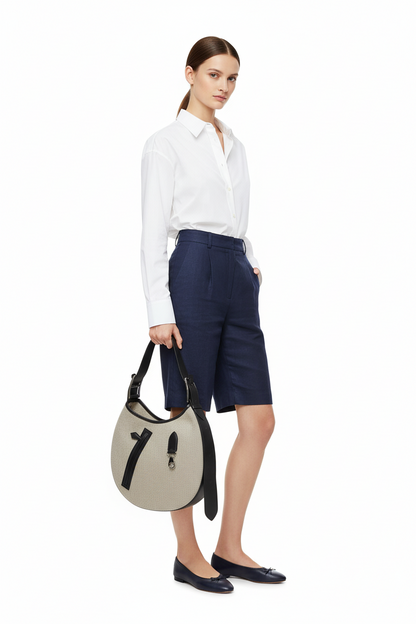 Hermes Arcon Toile/Black Swift Shoulder Bag