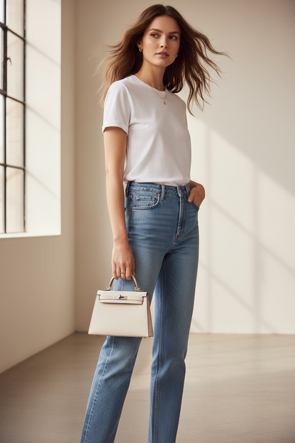 Model with smaller Hermès Mini Kelly 20
