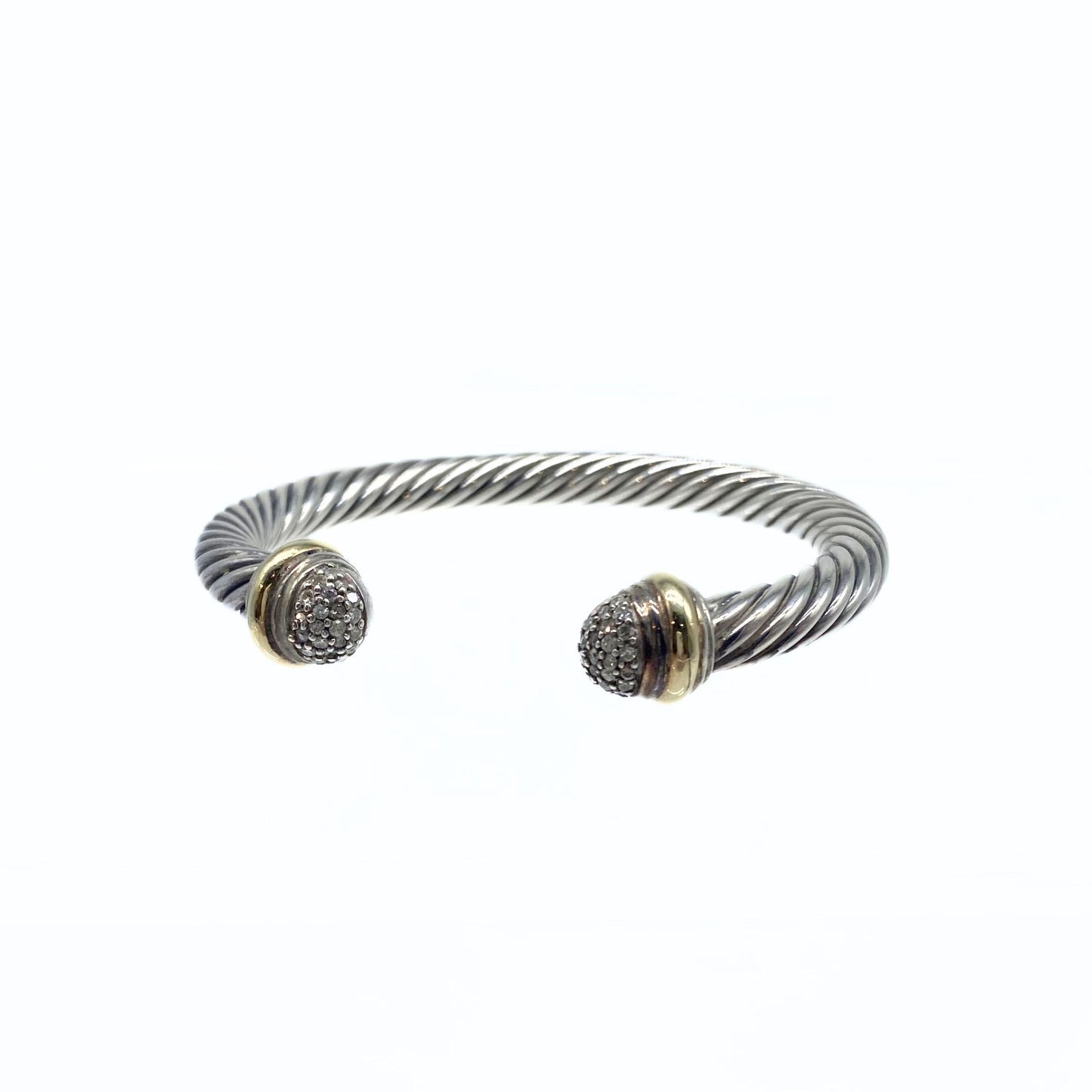 David Yurman Sterling Silver with 14K Yellow Gold and Pavé Diamond Domes